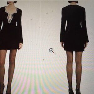 Bardot Anthropologie Audrina Velvet Black Mini Dress, Sz 10/XL